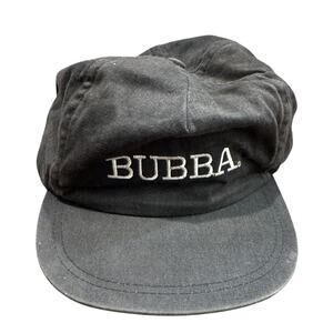 VTG Bubba Brand Made in the USA Hat Cap Adjustable RARE Black Vintage Wash